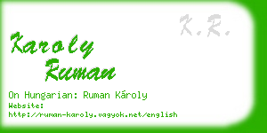 karoly ruman business card